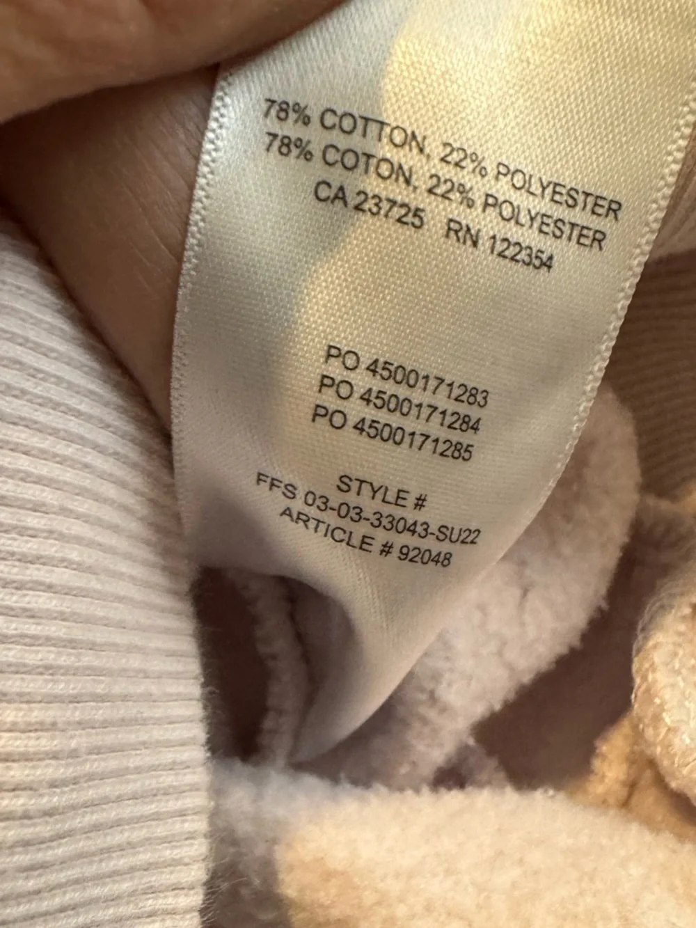 TNA Cropped Half-Zip Pullover Sweatshirt - Light Beige - Picture 6 of 6